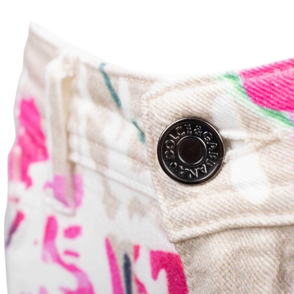 Dolce & Gabbana Floral Print Skinny Jeans With Ankle Zip - Picture 6 of 13